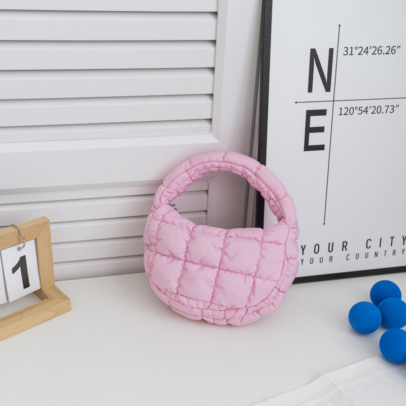 Mini Cloud Bag with Ruching Stylish Nylon Tote