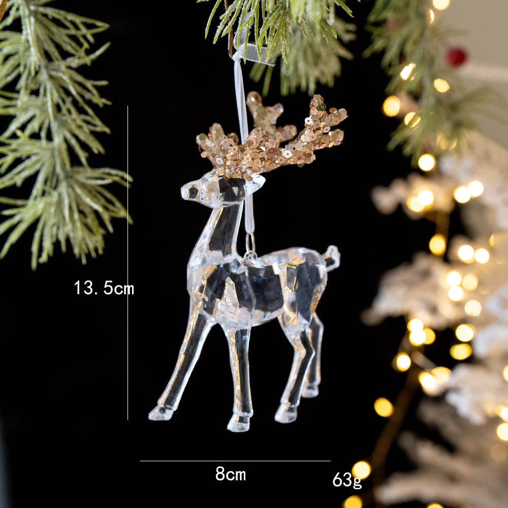 Snowflake Sequins Transparent Christmas Tree Hanging