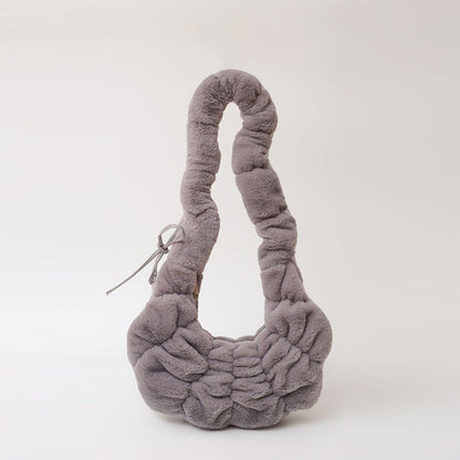 Trendy Plush Croissant Cloud Bag Soft Casual Shoulder Bag