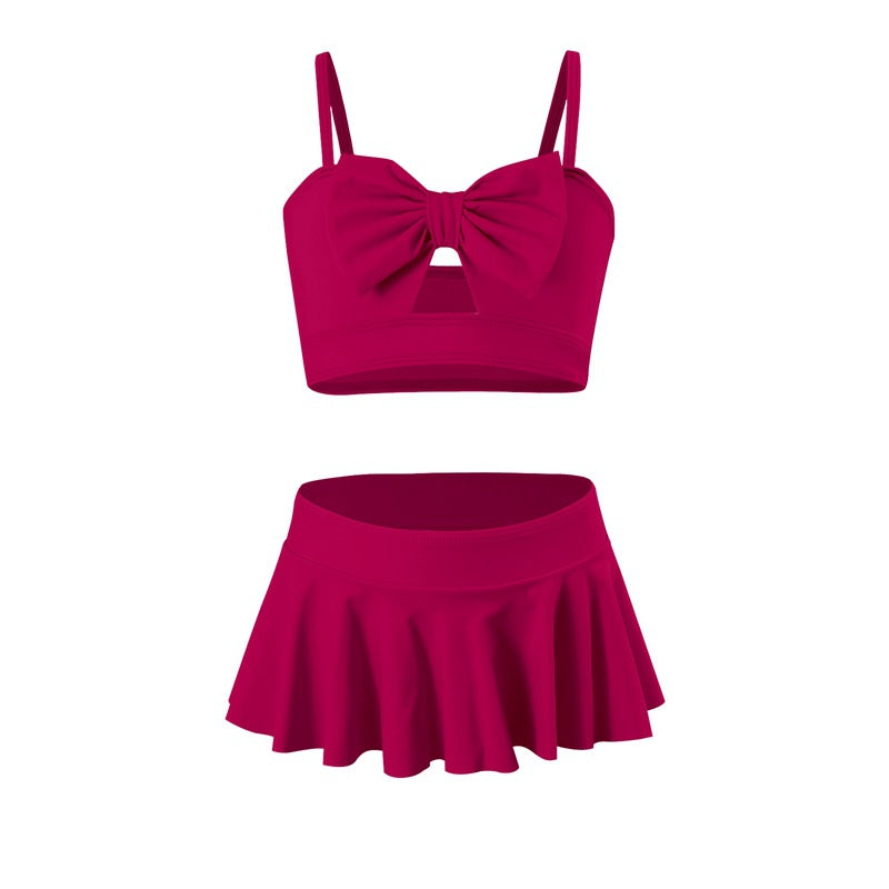 Girls' Two-Piece Swimwear Set Colorful Ruffled Bikini