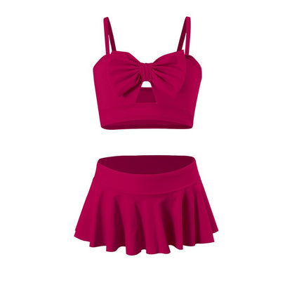 Girls' Two-Piece Swimwear Set Colorful Ruffled Bikini