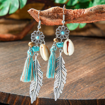 Bohemian Geometric Turquoise Earrings Set