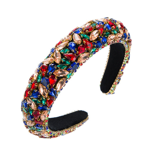 Baroque Style Rhinestone Headband Handmade Hair Accessory