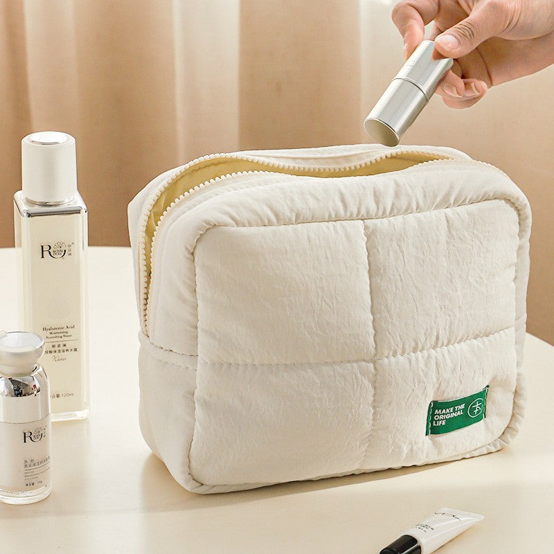 Solid Color Nylon Waterproof Makeup Bag