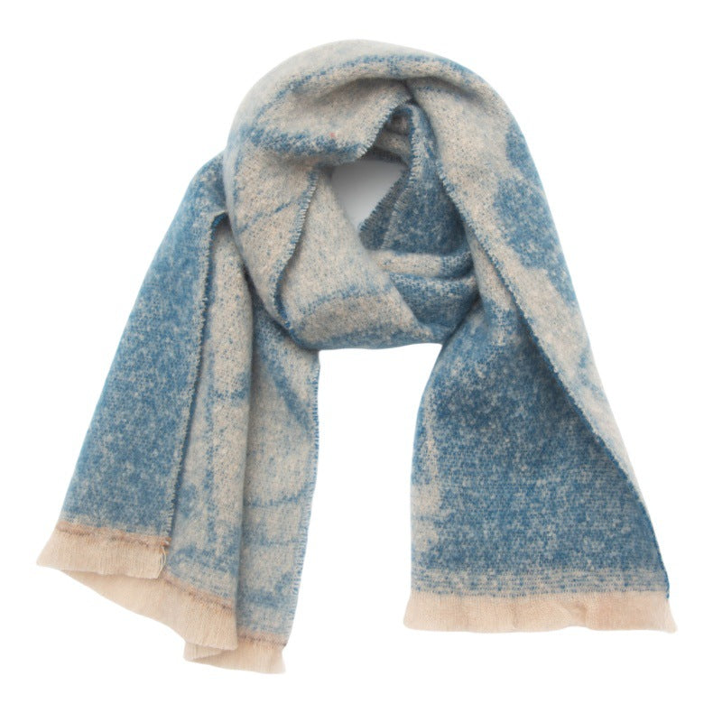Contrasct Color Floral Print Scarves