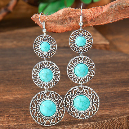 Bohemian Turquoise Earrings Vintage Style