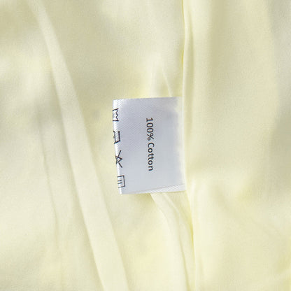 Yellow Embroidered A-Line Dress with Belted Waist