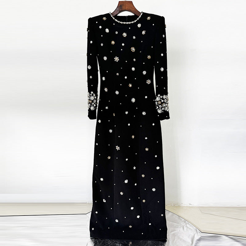 Fashionable Long Dress With Sequin Detailing