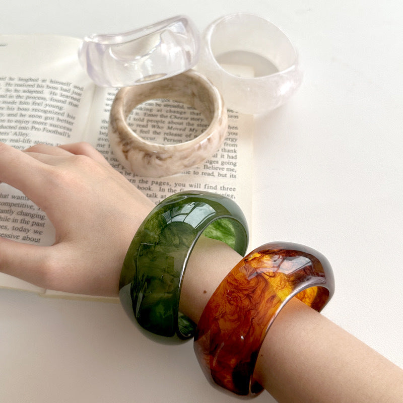 Irregular Wide Acrylic Simple Bracelets