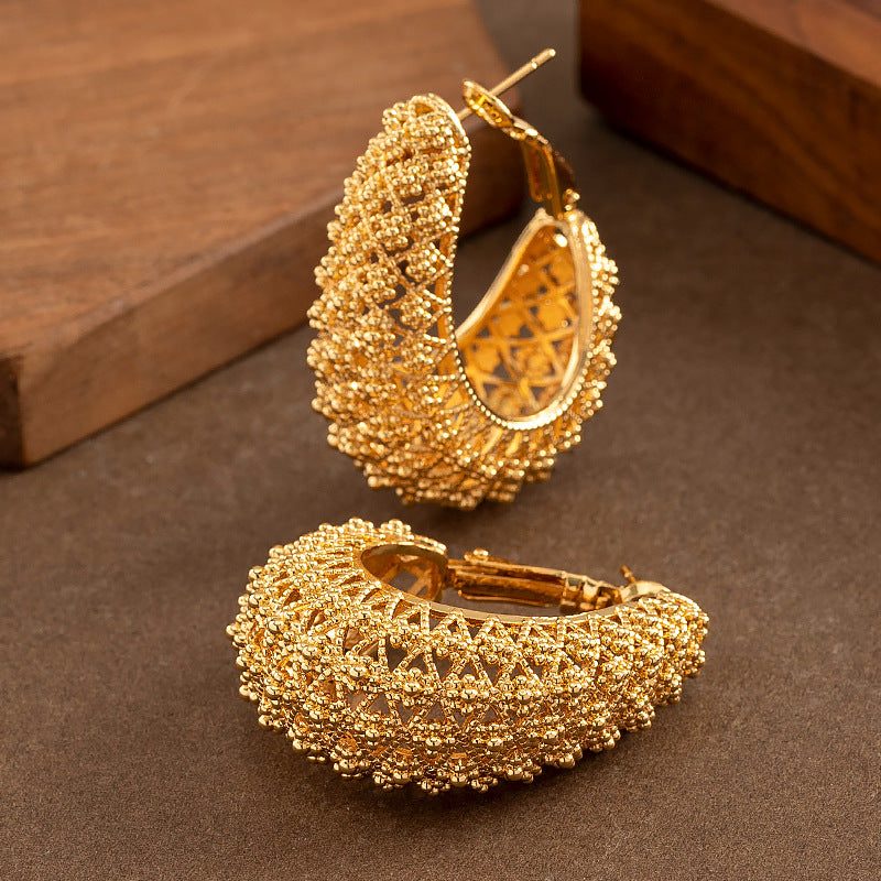 Geometric Cutout Earrings Trendy High-End Design