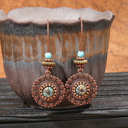 Bohemian Style Handmade Tassel Earrings with Heart-Shaped Design