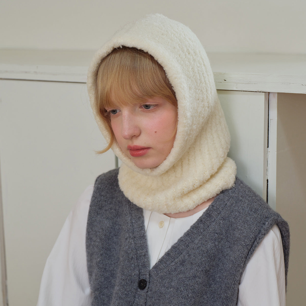 Wool Blend Beret Knitted Hat Casual Winter Beanie