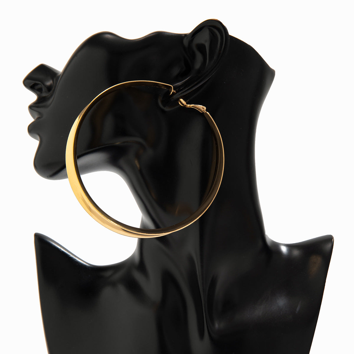 Trendy Geometric Gold Metal Hoop Earrings For Women