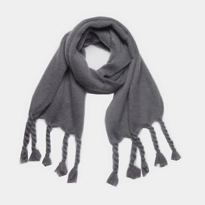 Simple Solid Color Tassel Scarves