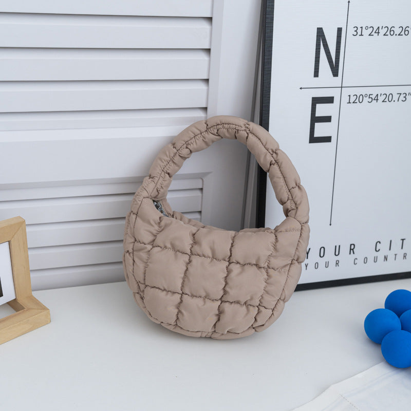 Mini Cloud Bag with Ruching Stylish Nylon Tote