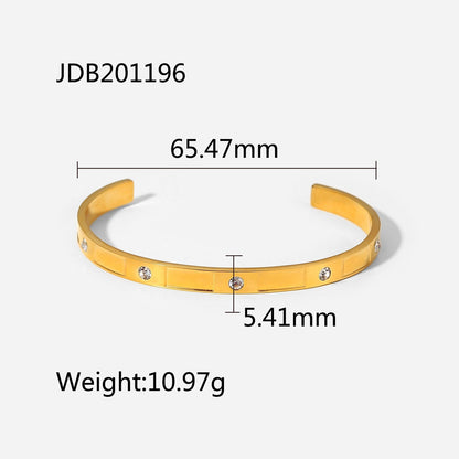 Vintage Zircon Wide Simple Bracelet