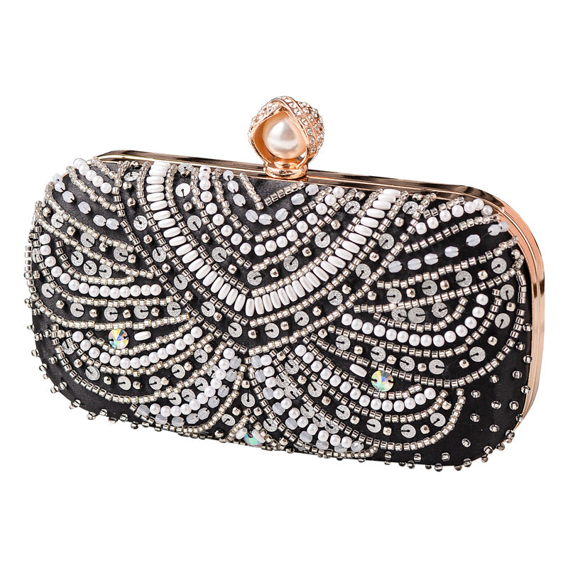 Embroidered Rhinestone Evening Clutch Bag for Parties