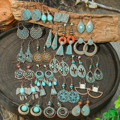 Bohemian Style Metal Earrings Vintage Tassel Earrings for Women