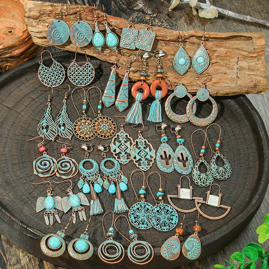 Bohemian Style Metal Earrings Vintage Tassel Earrings for Women