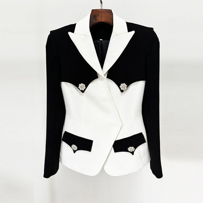 Color Block Slim Fit Blazer Jacket