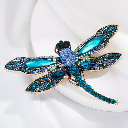 Alloy Rhinestone Dragonfly Brooch Cute Fashion Pin for Women