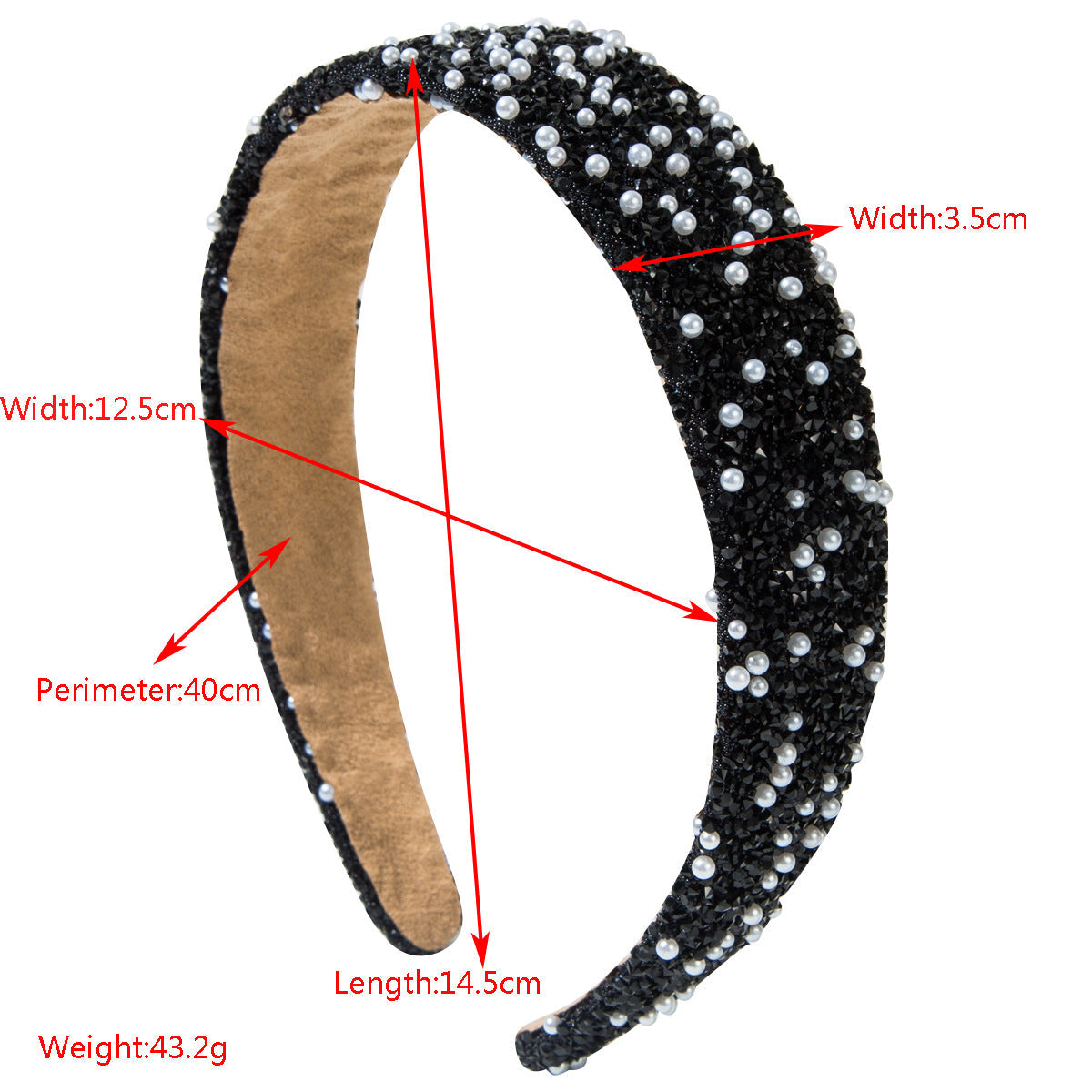 Colorful Pearls Rhinestone Headband Glamorous Women's Hair Accessory
