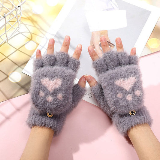 Cute Cartoon Fleece Gloves for Kids and Adults