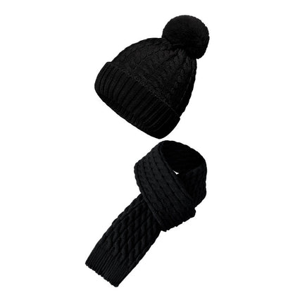 Warm Knit Beanie Scarf Gloves Set