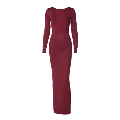 Fashionable Sexy Backless Ruched Bodycon Dress