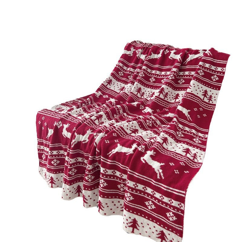 Christmas Snowflake Reversible Soft Throw Knit Blanket