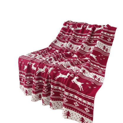Christmas Snowflake Reversible Soft Throw Knit Blanket