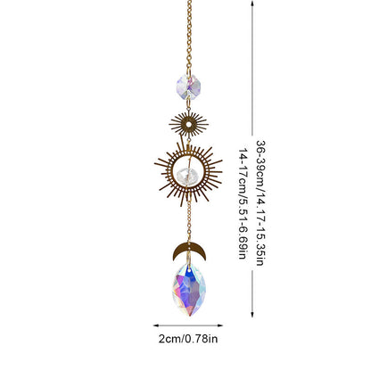 Sun Moon Suncatcher Colorful Crystal Decoration