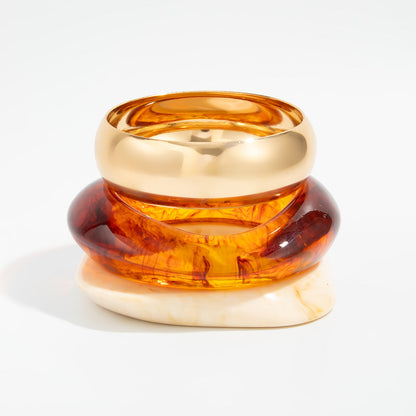 Exaggerated Arc Resin Bangle Unique Geometric Jewelry for Women