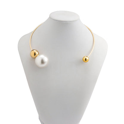 Geometric Bead Choker Necklace Chic Minimalist Design