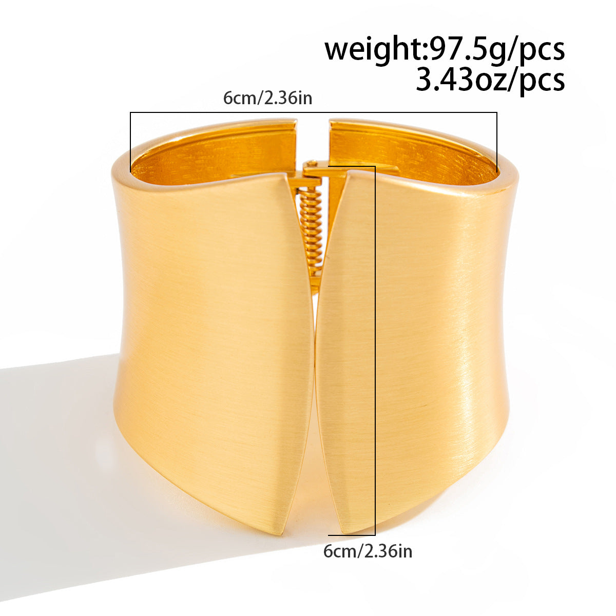 Irregular Metal Wide Bracelets Trendy Punk Spring Bangles For Women