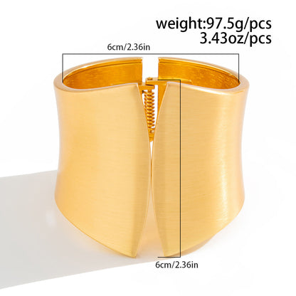 Irregular Metal Wide Bracelets Trendy Punk Spring Bangles For Women
