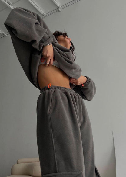 Fleece Cargo Set With Adjustable Drawstrings