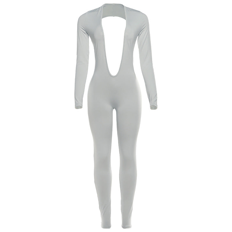 Women'S Stylish Sexy Deep V Backless Jumpsuit