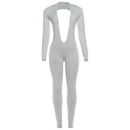 Women'S Stylish Sexy Deep V Backless Jumpsuit