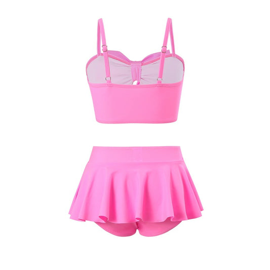Girls' Two-Piece Swimwear Set Colorful Ruffled Bikini
