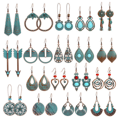 Vintage Style Alloy Earrings with Geometric Design and Bohemian Charm