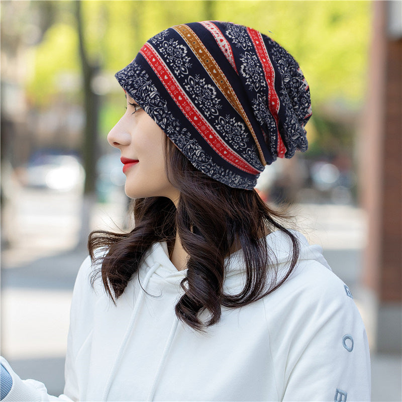 Pullover Hat Ethnic Style Bag Head Hat Pile Hat Dual-Purpose Bib