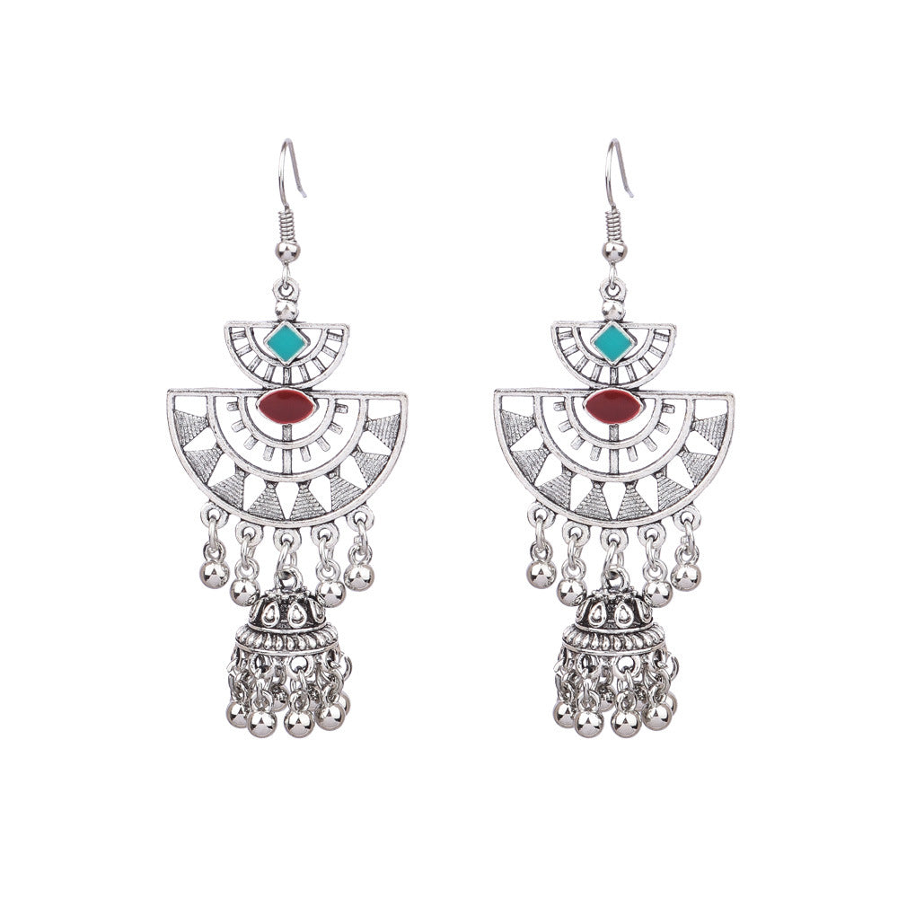 Fashionable Bohemian Long Earrings with Geometric Design