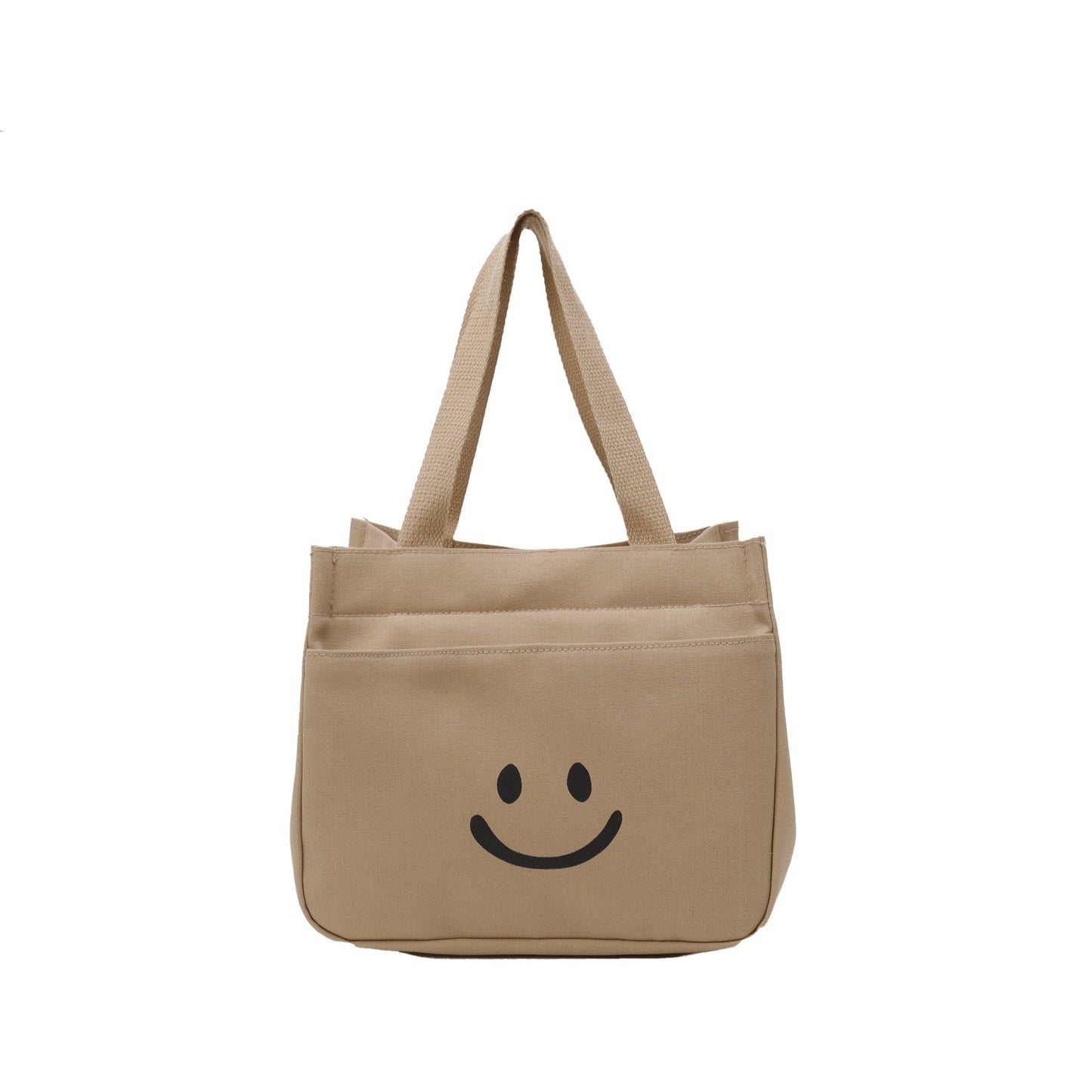Canvas Lunch Bag With Smiley Face Casual Tote Bag
