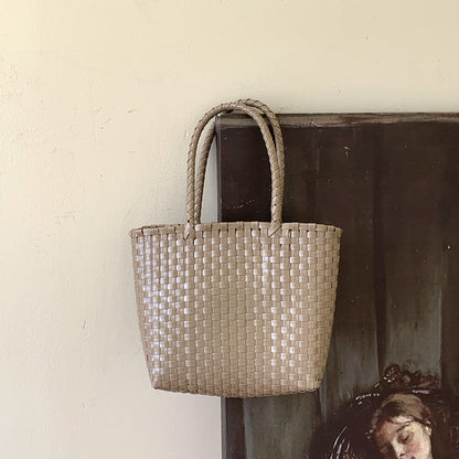 Summer Straw Tote Bag Handmade PVC Beach Shoulder Bag