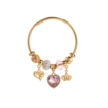 DIY Evil Eye Bracelet with Bear Pendant for Women
