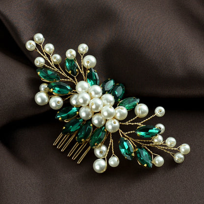 Bridal Hair Comb with Pearls and Rhinestones