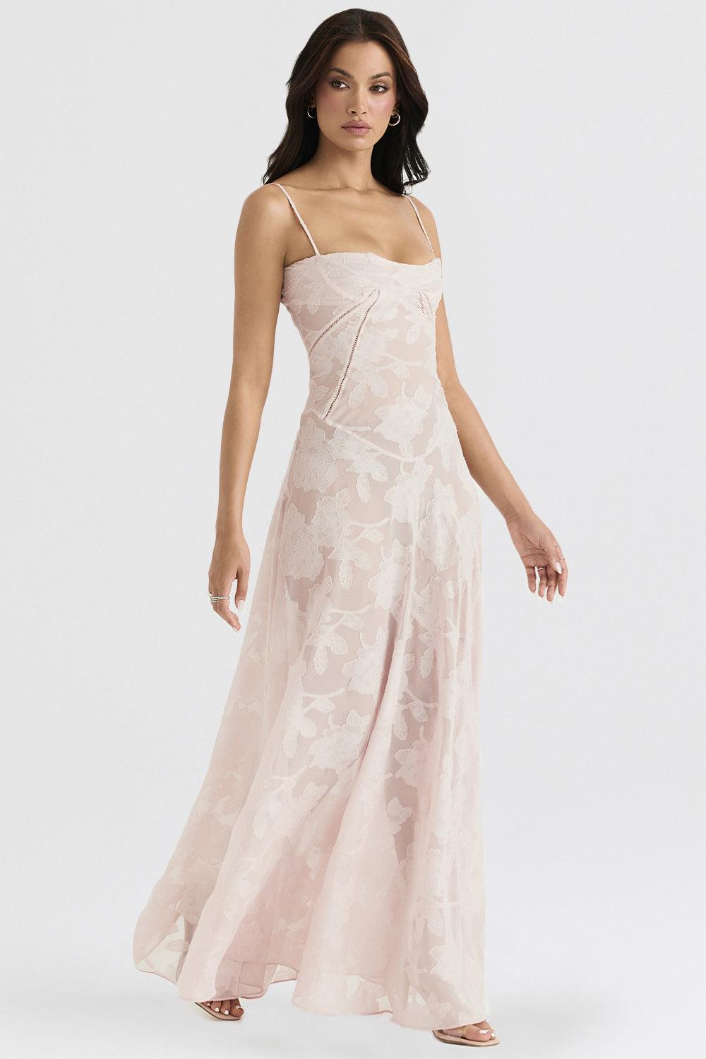 Backless String Tie Lace Sexy Long Dress
