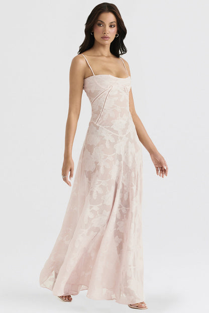 Backless String Tie Lace Sexy Long Dress