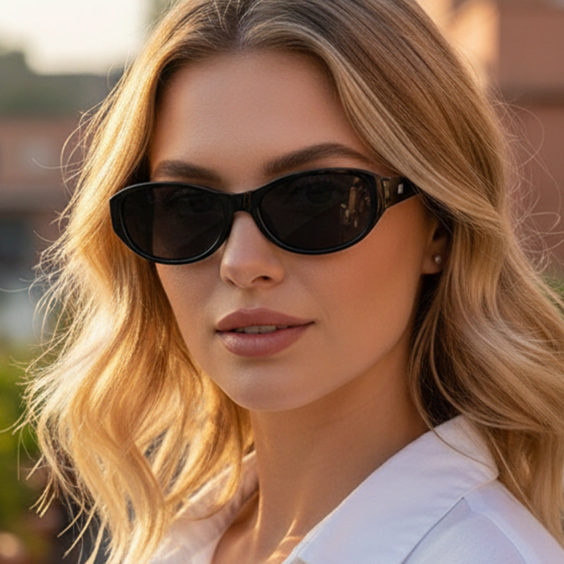 Oval Cat Eye Sunglasses Classic Retro Outdoor Fashion Shades